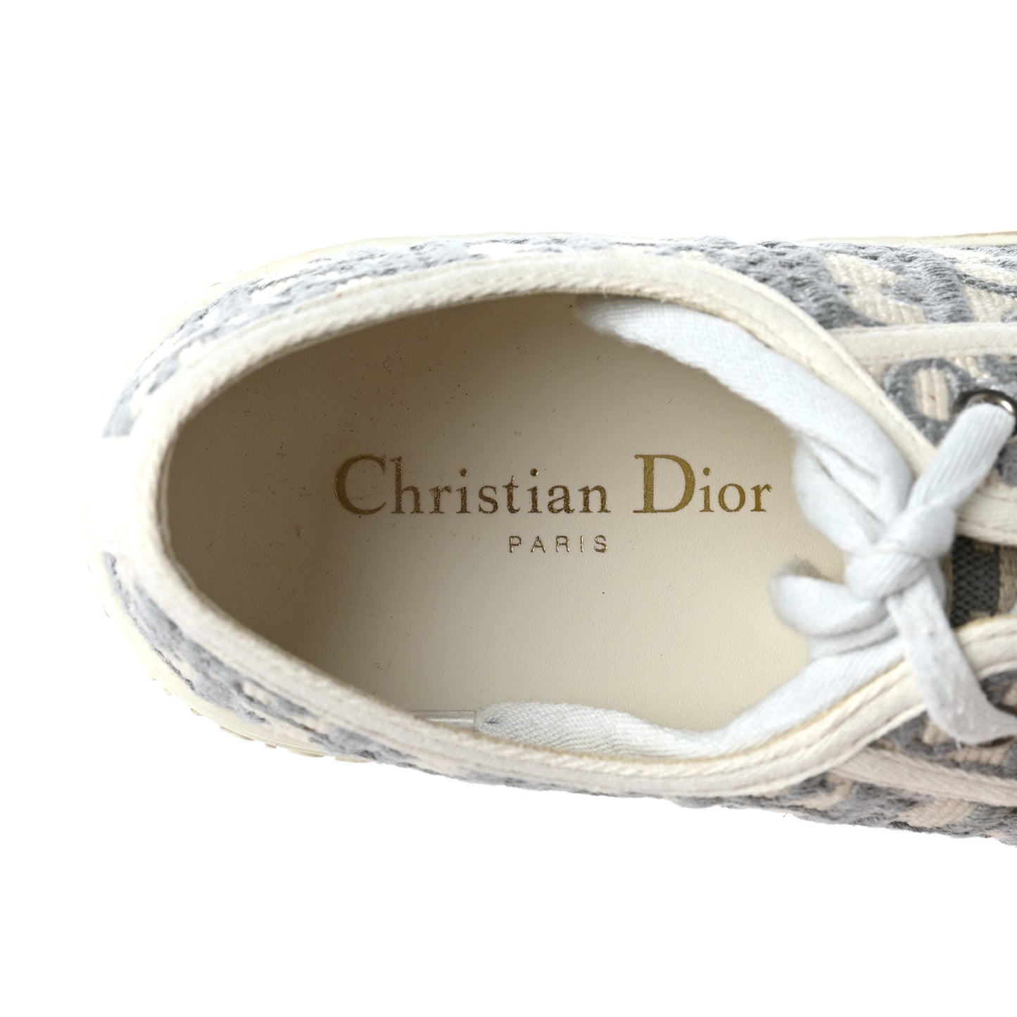 Canvas Oblique Walk'N'Dior Low Top Sneakers 38 Grey Stone