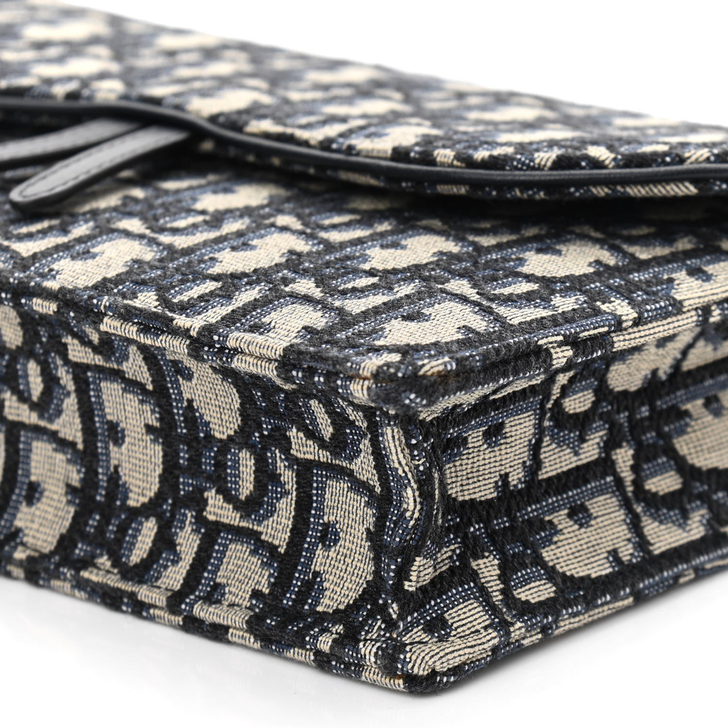 Christian Dior Oblique Saddle Chain Pouch Blue 9 of 12