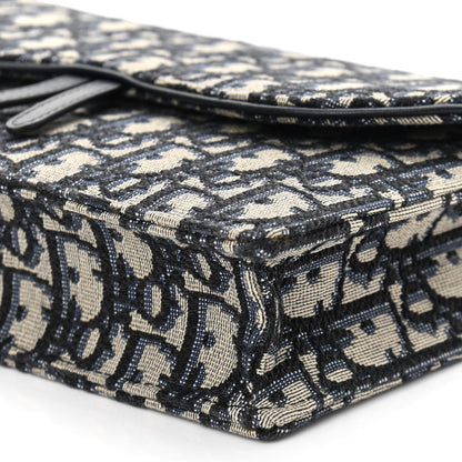 Christian Dior Oblique Saddle Chain Pouch Blue 9 of 12