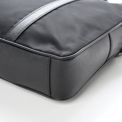 Prada Tessuto Nylon Saffiano Metal Triangle Logo Work Bag Black 6 of 12