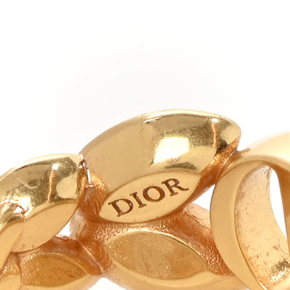 Christian Dior Metal Crystal CD Chain Ring Gold 4 of 5