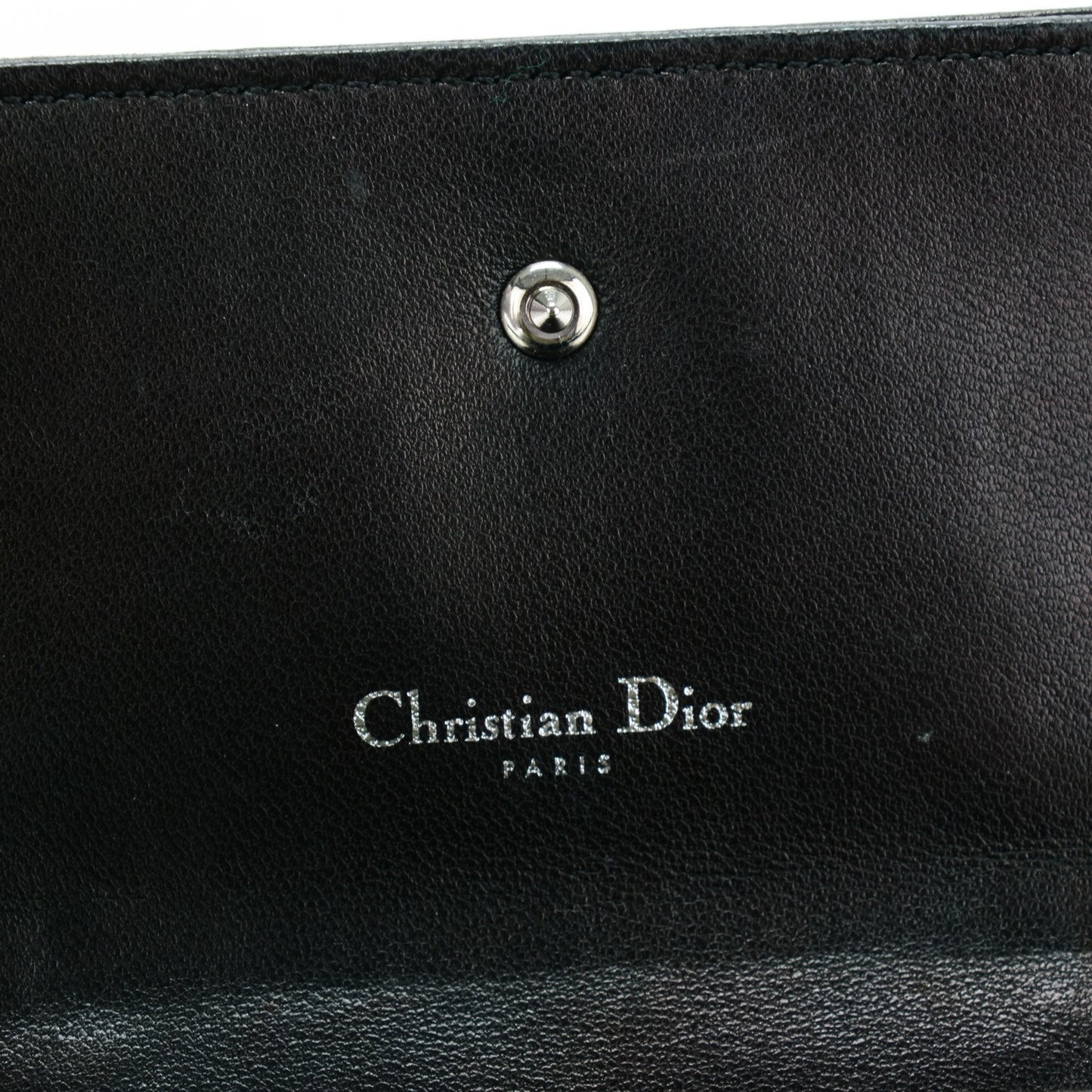 Lambskin Cannage Diorama Compact Wallet Black
