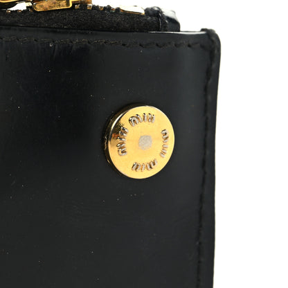 Miu Miu Shiny Calfskin Pouch Key Ring Black 7 of 7