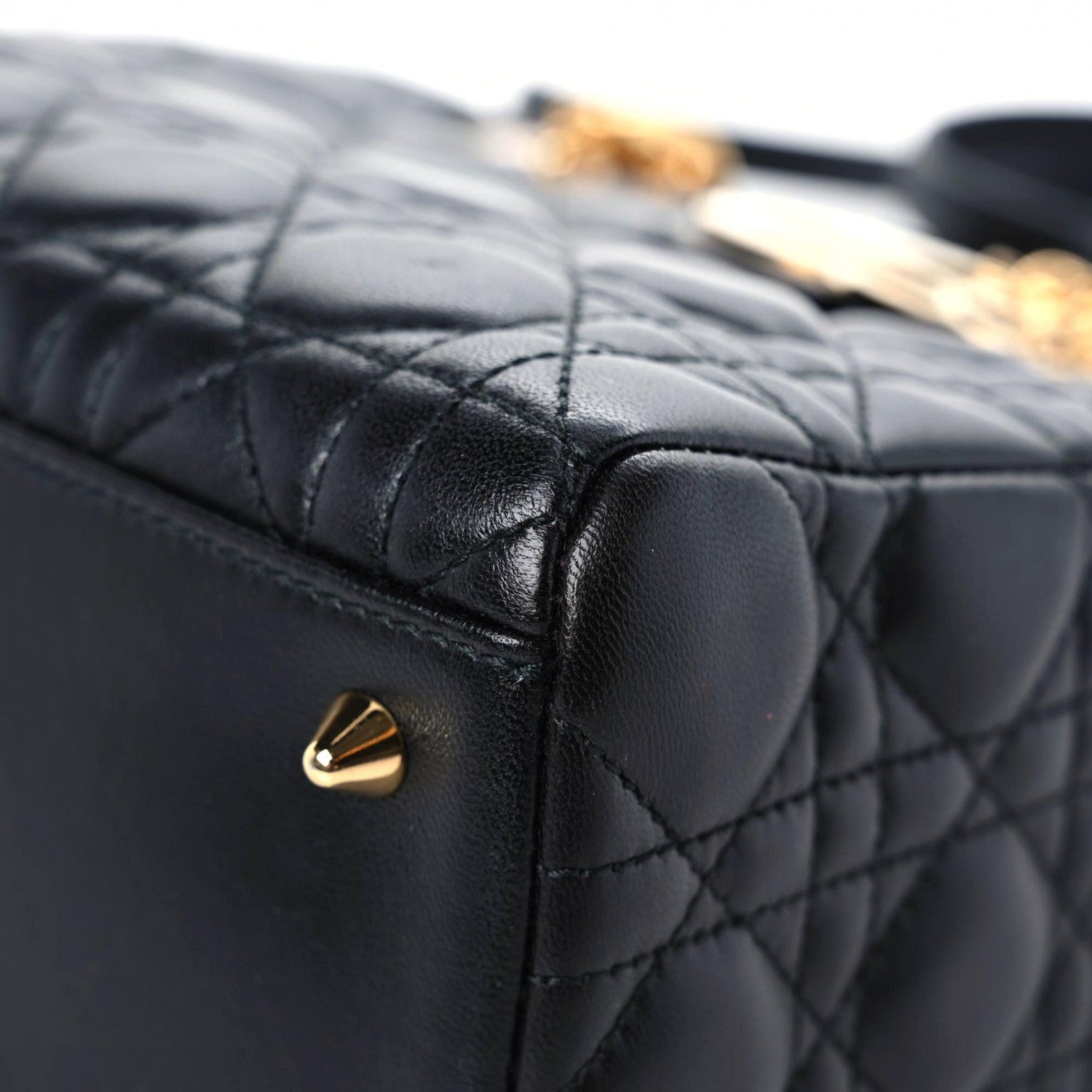 Christian Dior Lambskin Cannage Medium Lady Dior Black 6 of 15