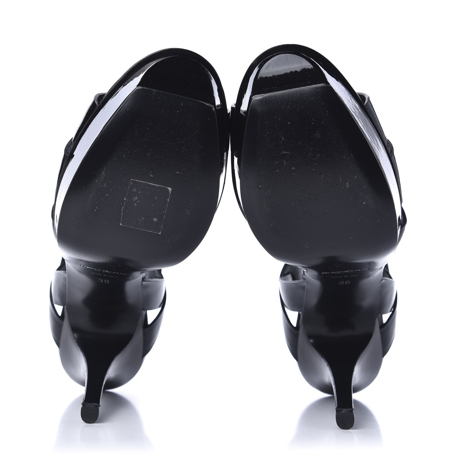 Saint Laurent Patent Tribute 75 Platform Sandals 38 Black 5 of 9