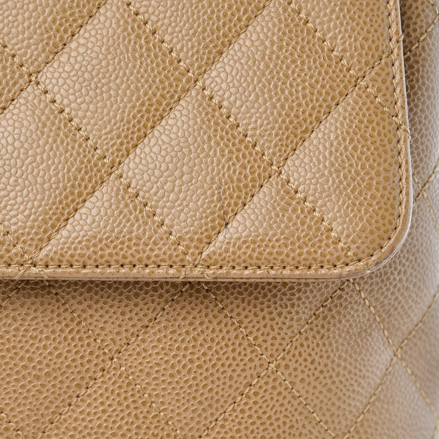 Chanel Caviar Quilted Jumbo Kelly Flap Beige 13 of 17