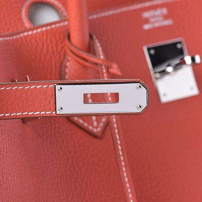 Hermes Togo Casaque Birkin 40 Sanguine White 22 of 31
