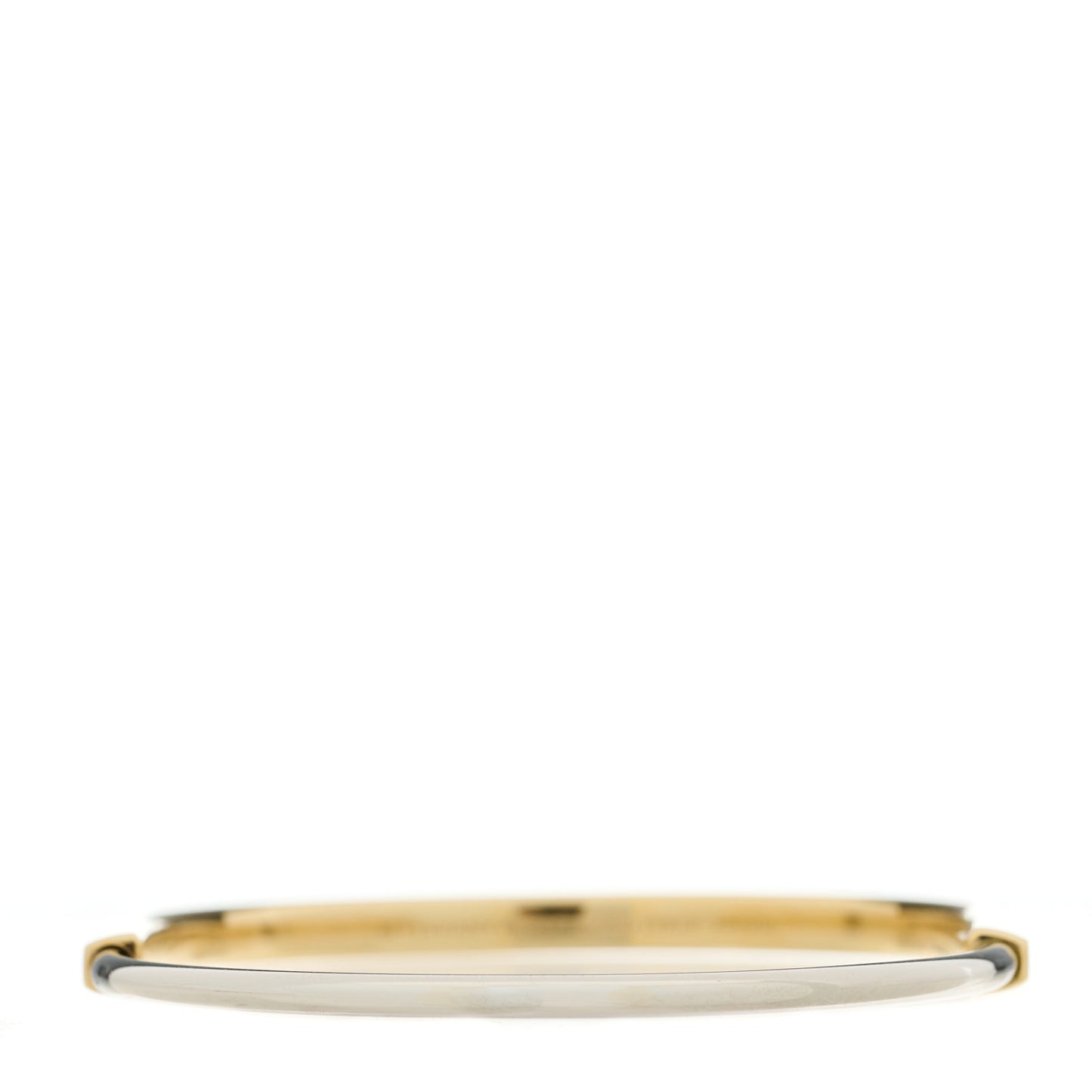 18K Yellow White Gold Lock Narrow Bangle Bracelet