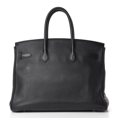 Hermes Taurillon Clemence Birkin 35 Black 4 of 37