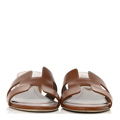 Hermes Calfskin Oasis Sandals 40 Gold 2 of 12