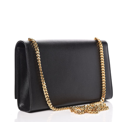 Saint Laurent Grain De Poudre Medium Classic Monogram Kate Satchel Black 4 of 11