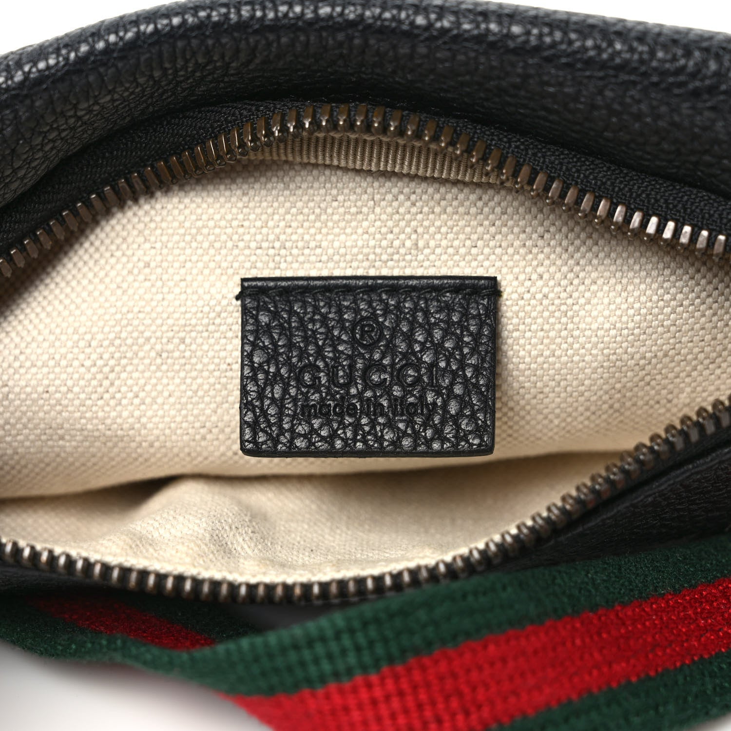 Gucci Grained Calfskin Small Logo Belt Bag Black 6 of 9