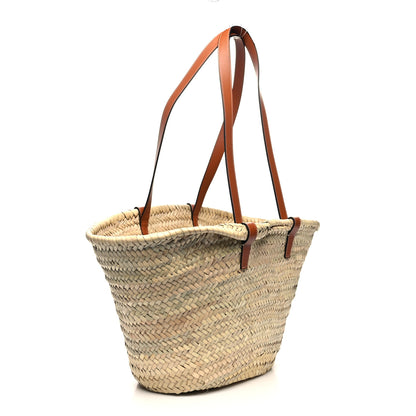 Celine Raffia Calfskin Triomphe Medium Panier Tan 3 of 9