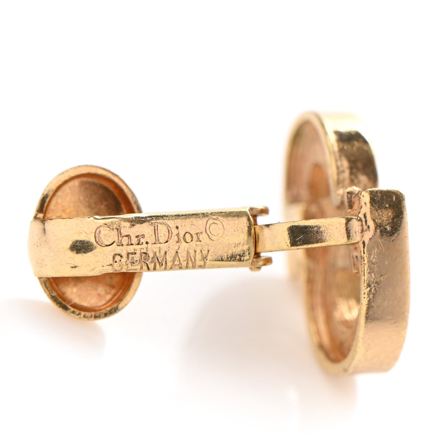 Christian Dior Crystal Clip On Earrings Gold 4 of 4