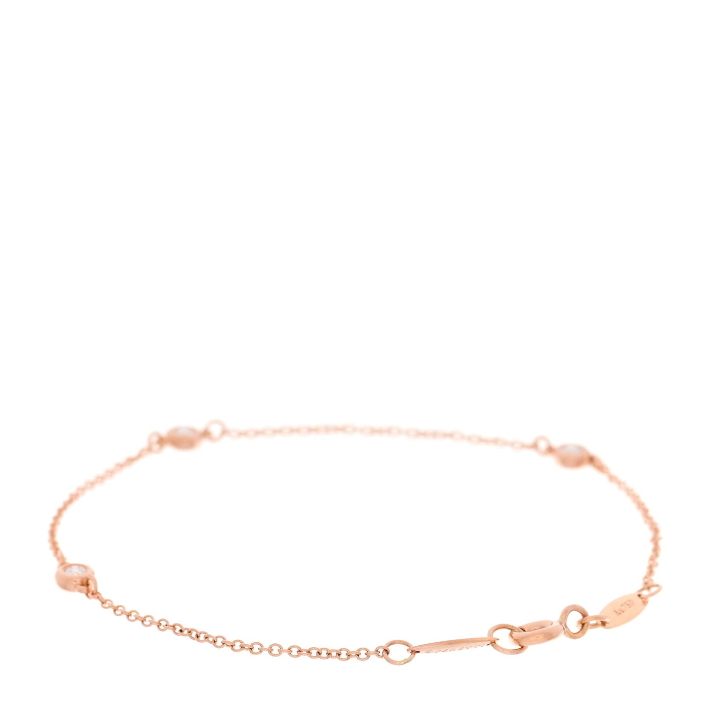 18K Rose Gold Diamond .15ctw Elsa Peretti Diamonds by the Yard Station Bracelet