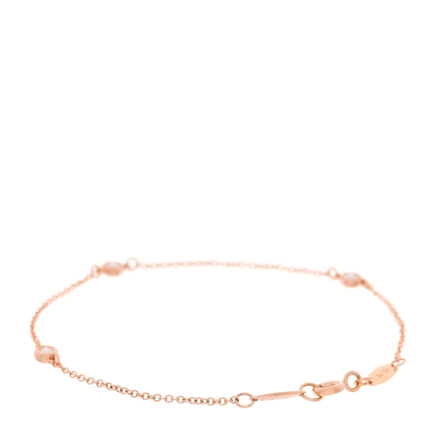 Tiffany 18K Rose Gold Diamond .15ctw Elsa Peretti Diamonds by the Yard Station Bracelet 2 of 4