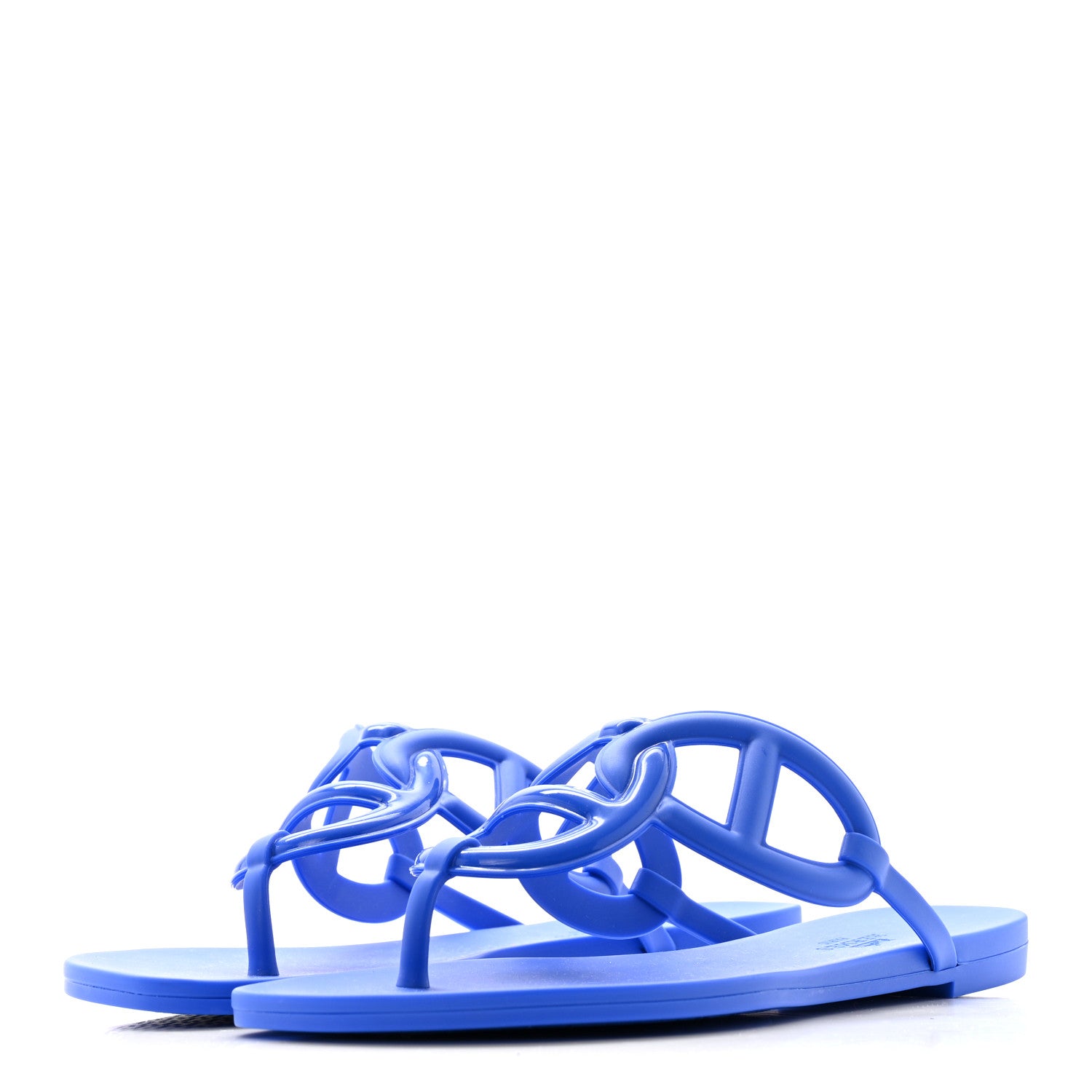 Hermes Rubber Womens Egerie Sandals 38 Bleu Outremer 4 of 10