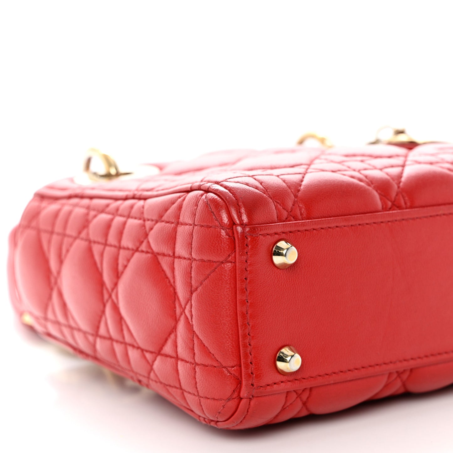 Lambskin Cannage Mini Lady Dior Red
