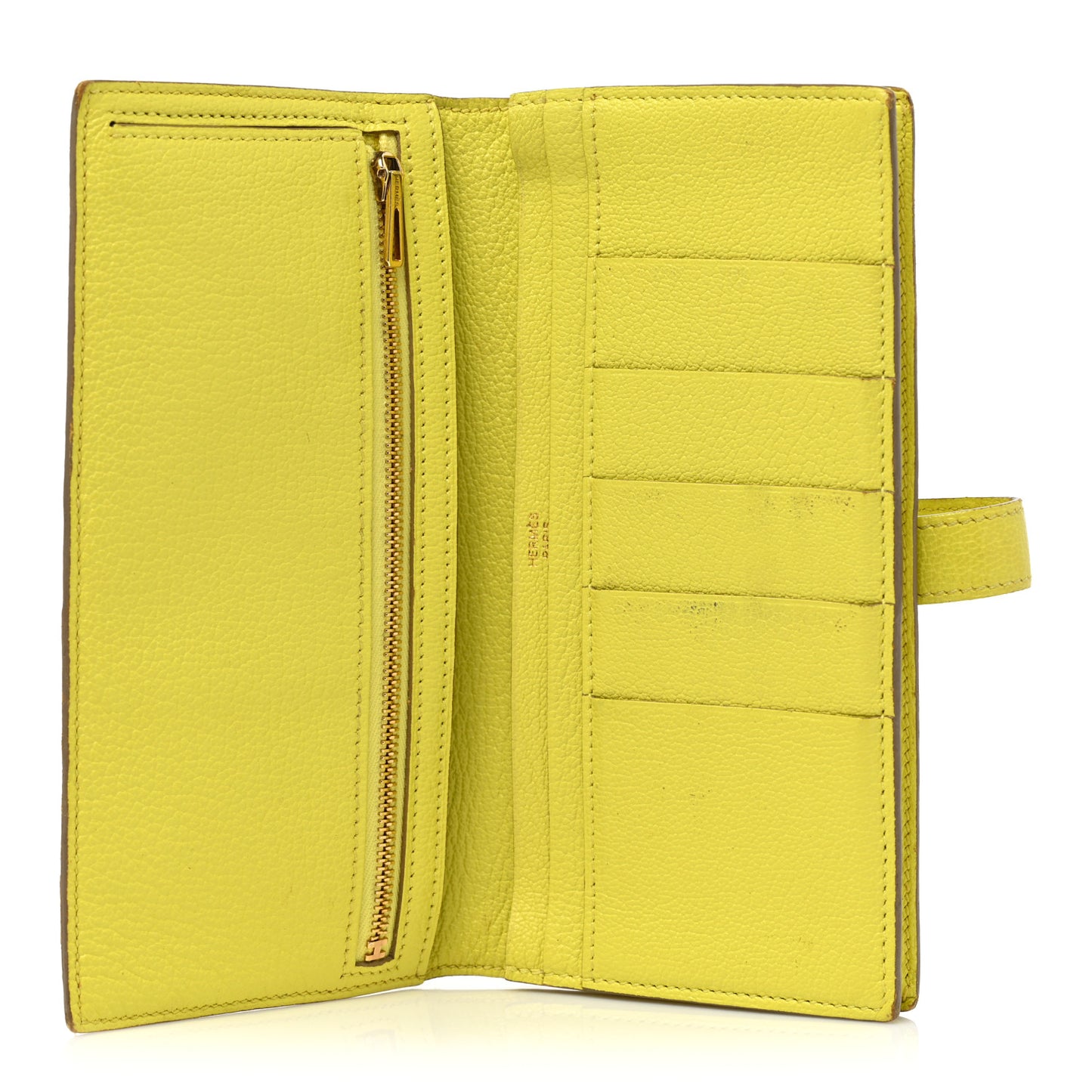Chevre Mysore Bearn Gusset Wallet Lime