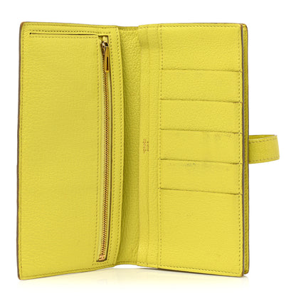 Hermes Chevre Mysore Bearn Gusset Wallet Lime 5 of 15
