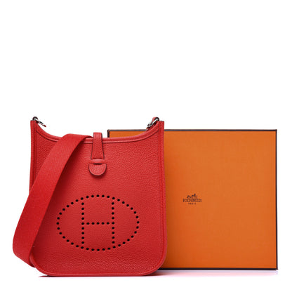Hermes Taurillon Clemence Evelyne TPM Rouge de Coeur 10 of 11