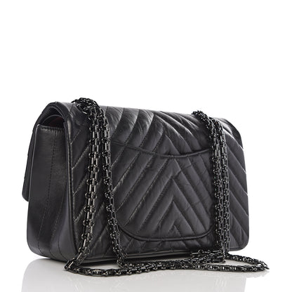 Chanel Aged Calfskin Chevron Quilted 2.55 Reissue 225 Flap So Black 2 of 10