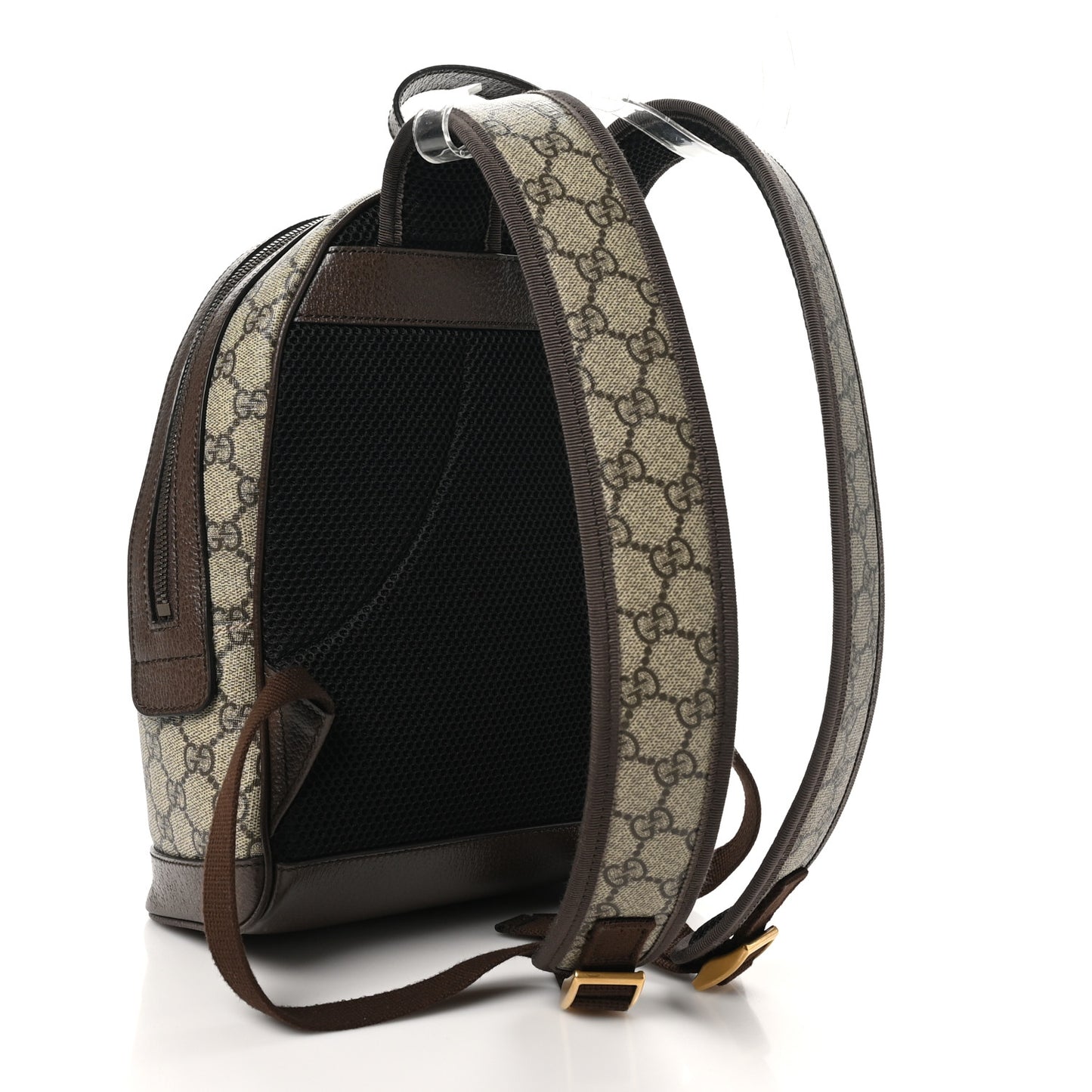 GG Supreme Monogram Calfskin Web Small Ophidia Day BackpacK Beige Ebony New Acero