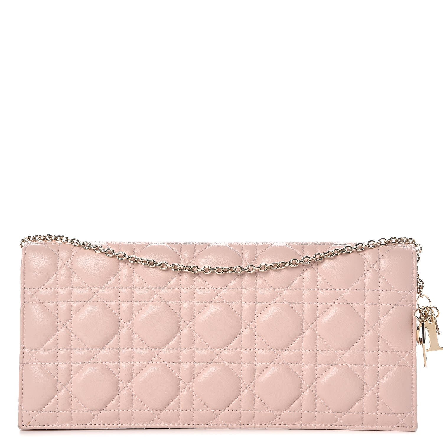 Christian Dior Lambskin Cannage Lady Dior Convertible Clutch Pink 1 of 9