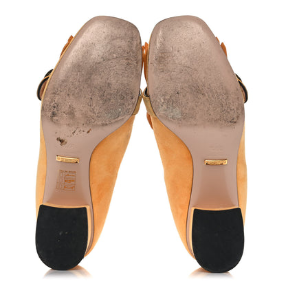 Gucci Kid Scamosciato GG Marmont Fringe 50mm Loafer Pumps 37.5 Crystal Copper 5 of 12