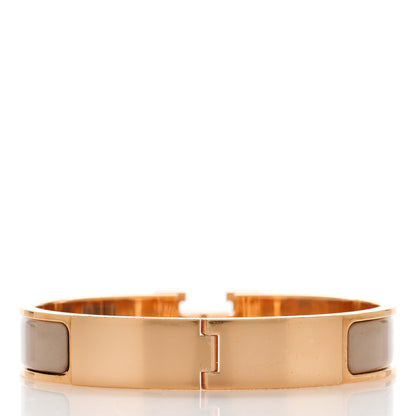 Hermes Enamel Narrow Clic Clac H Bracelet GM Marron Glace 2 of 4