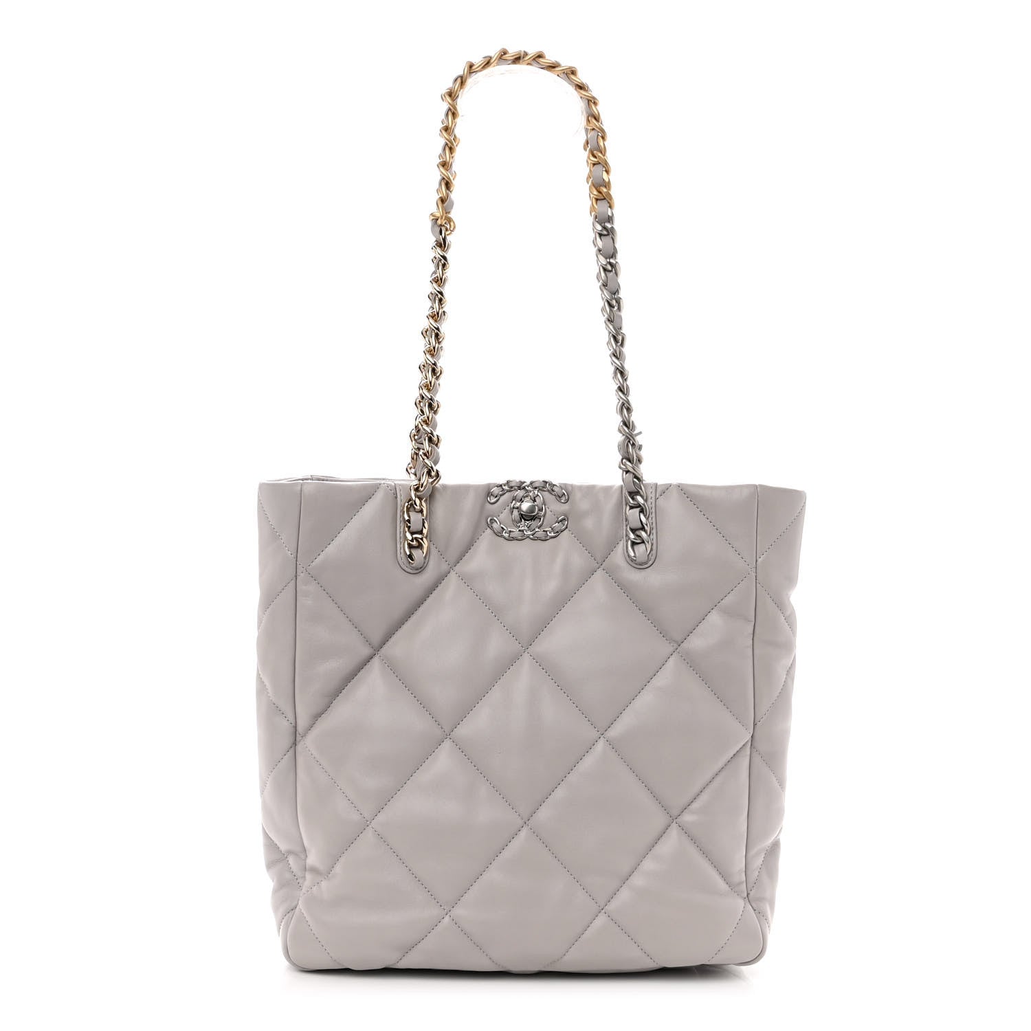 Chanel Lambskin Quilted Chanel 19 Shopping Bag Grey 1 of 10