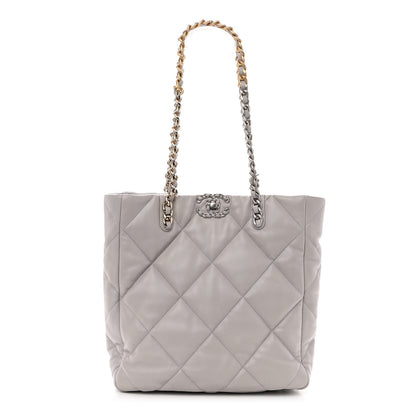 Chanel Lambskin Quilted Chanel 19 Shopping Bag Grey 1 of 10