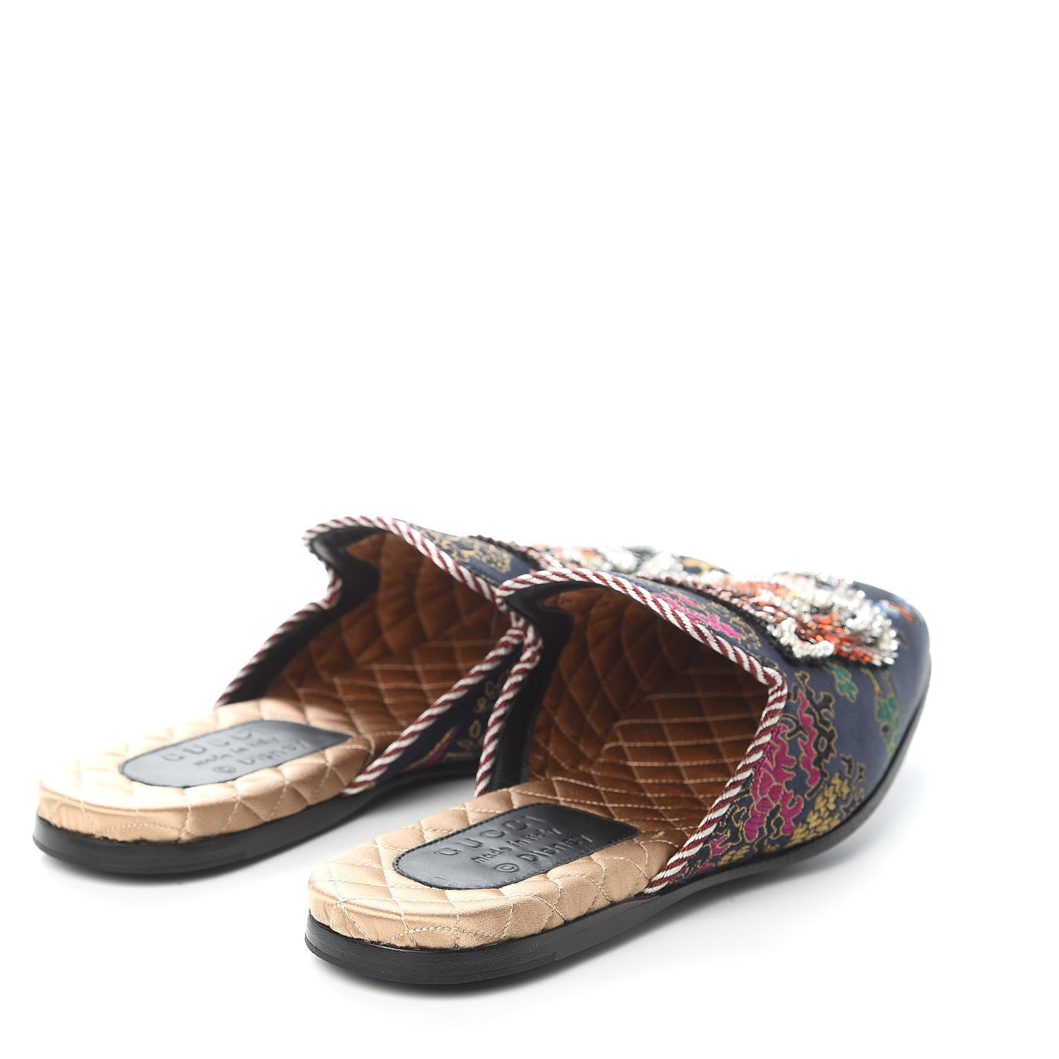 Gucci X DISNEY Jacquard Japanese Donald Duck Embellished Mens Slippers 7 Tide Multicolor Bordeaux 4 of 8