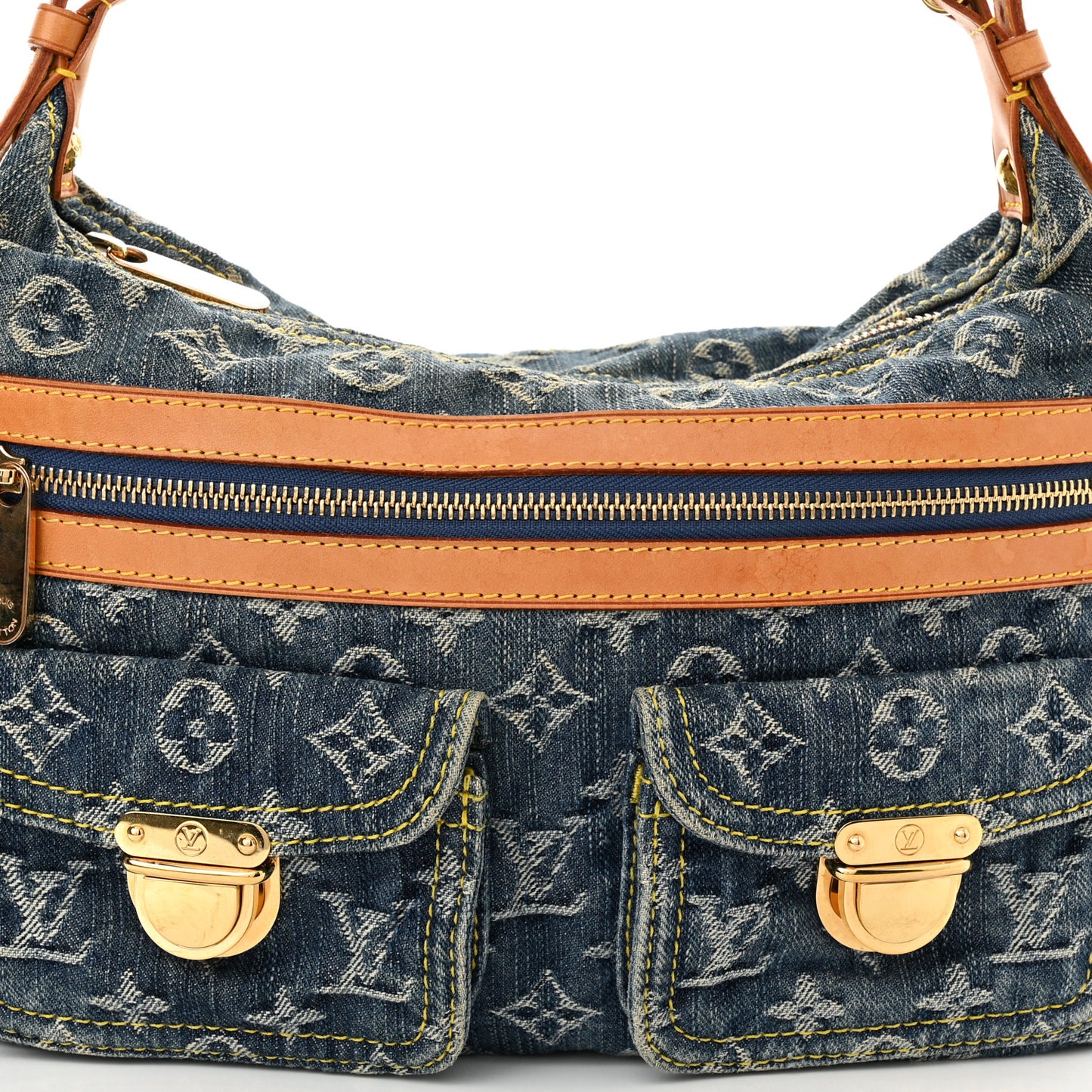 Monogram Denim Baggy PM Blue