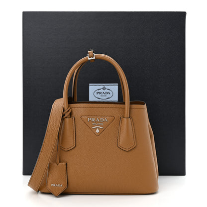 Prada Vitello Daino Soft Mini Double Bag Caramel 11 of 11