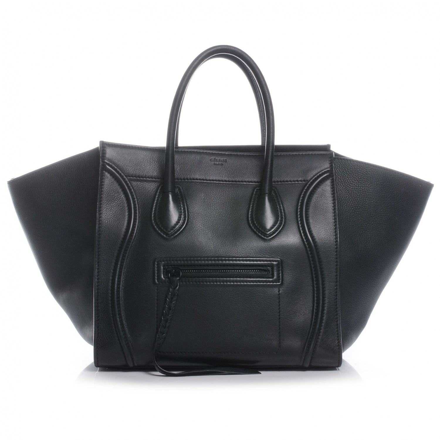 Celine Supple Calfskin Medium Phantom Luggage Black 1 of 8