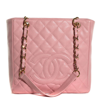 Chanel Caviar Quilted Petit Shopping Tote PST Pink 1 of 7