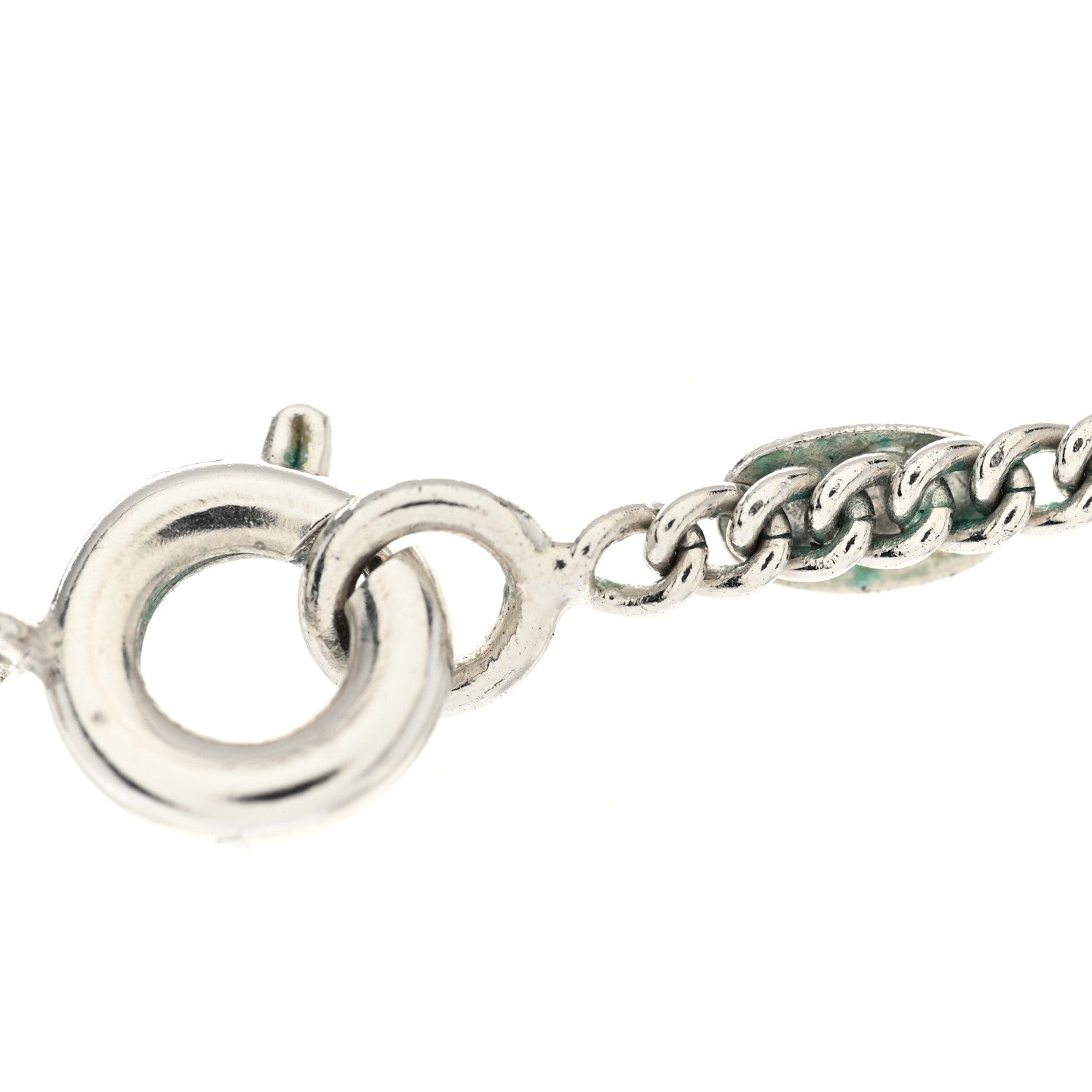 Chanel Crystal Timeless CC Necklace Silver 6 of 7
