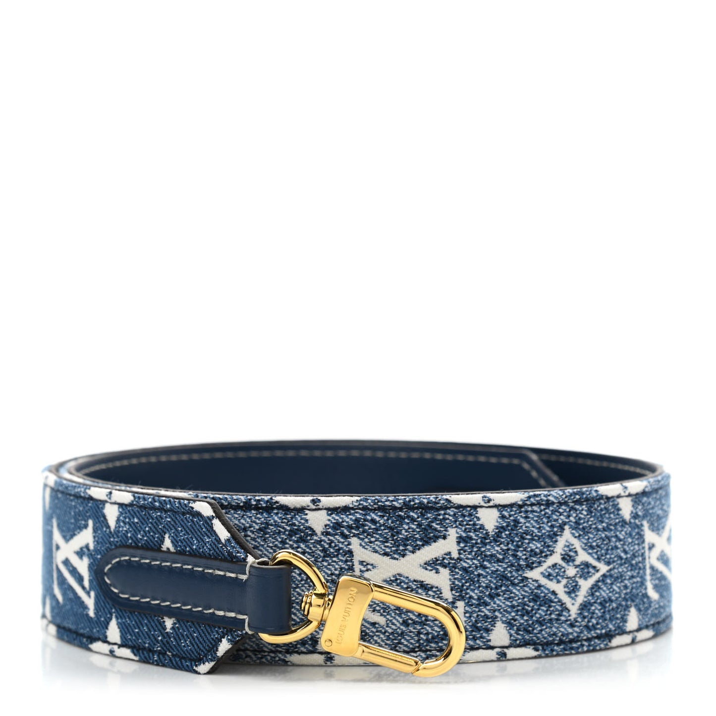 Denim Monogram Jacquard Bandouliere Shoulder Strap Bleu