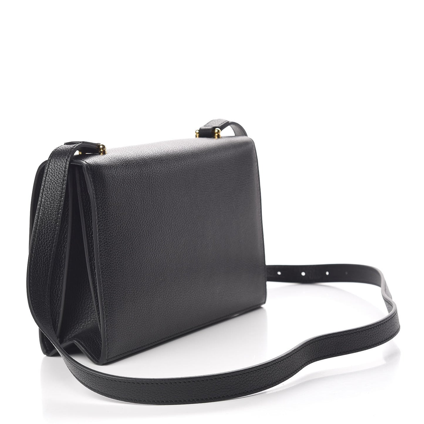 Grainy Calfskin Small Zumi Shoulder Bag Black