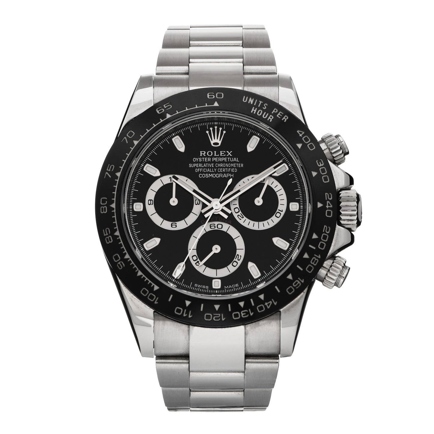 Stainless Steel 40mm Oyster Perpetual Cosmograph Daytona Watch Black 116500LN