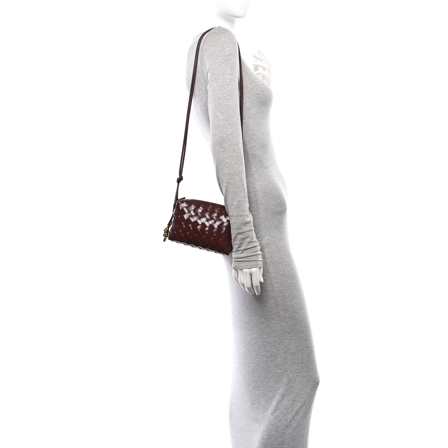 Bottega Veneta Polished Nappa Intrecciato Knot Mini Loop Camera Bag Madder Brown 2 of 9