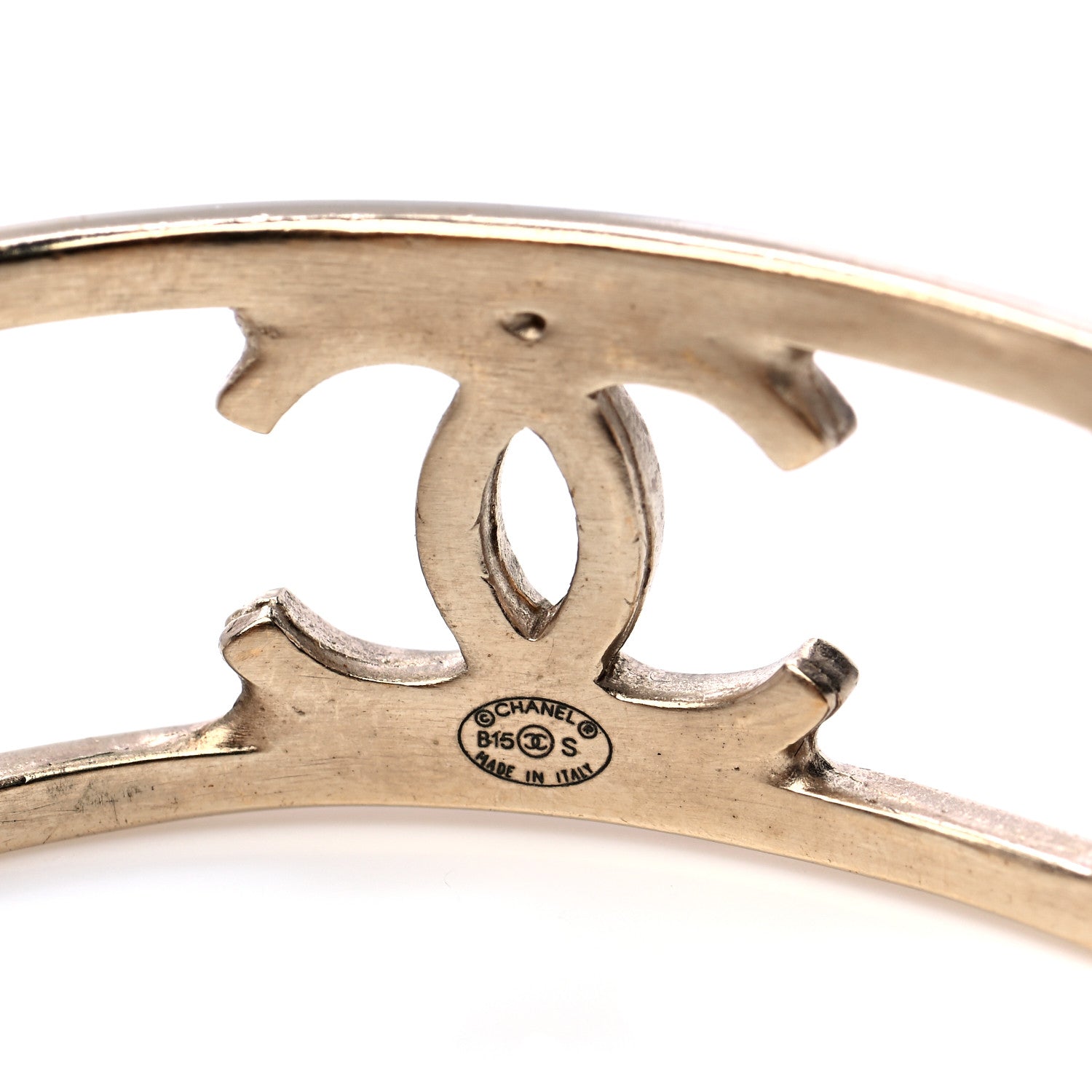 Chanel Metal Logo Cuff Gold 5 of 5
