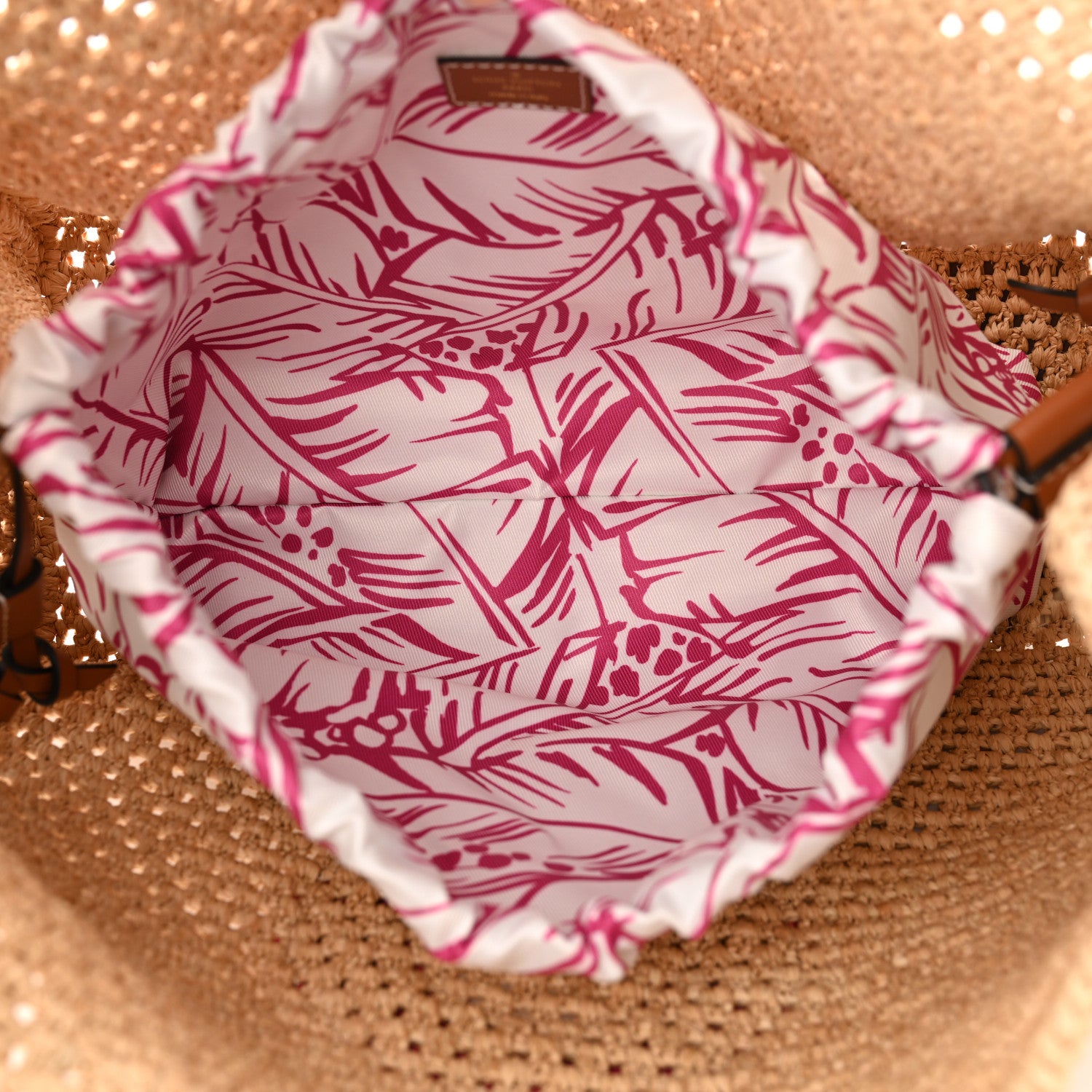 Louis Vuitton Raffia Calfskin Forte Del Marmi OnTheGo MM Natural Fuchsia 7 of 11