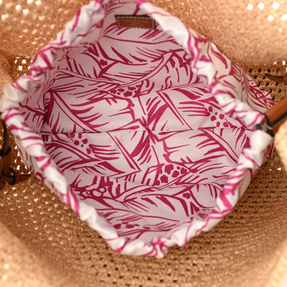 Louis Vuitton Raffia Calfskin Forte Del Marmi OnTheGo MM Natural Fuchsia 7 of 11