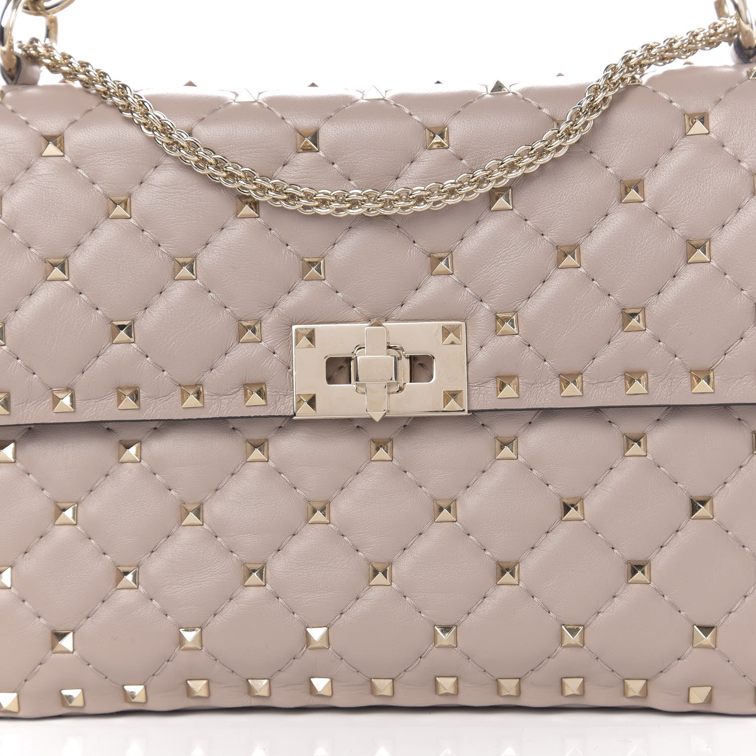 Valentino Garavani Lambskin Medium Rockstud Spike Shoulder Bag Poudre 9 of 9