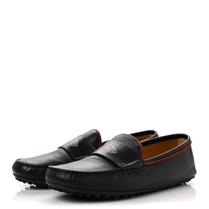Gucci Nappa Mens Bee Driver Loafers 7 Black 3 of 9