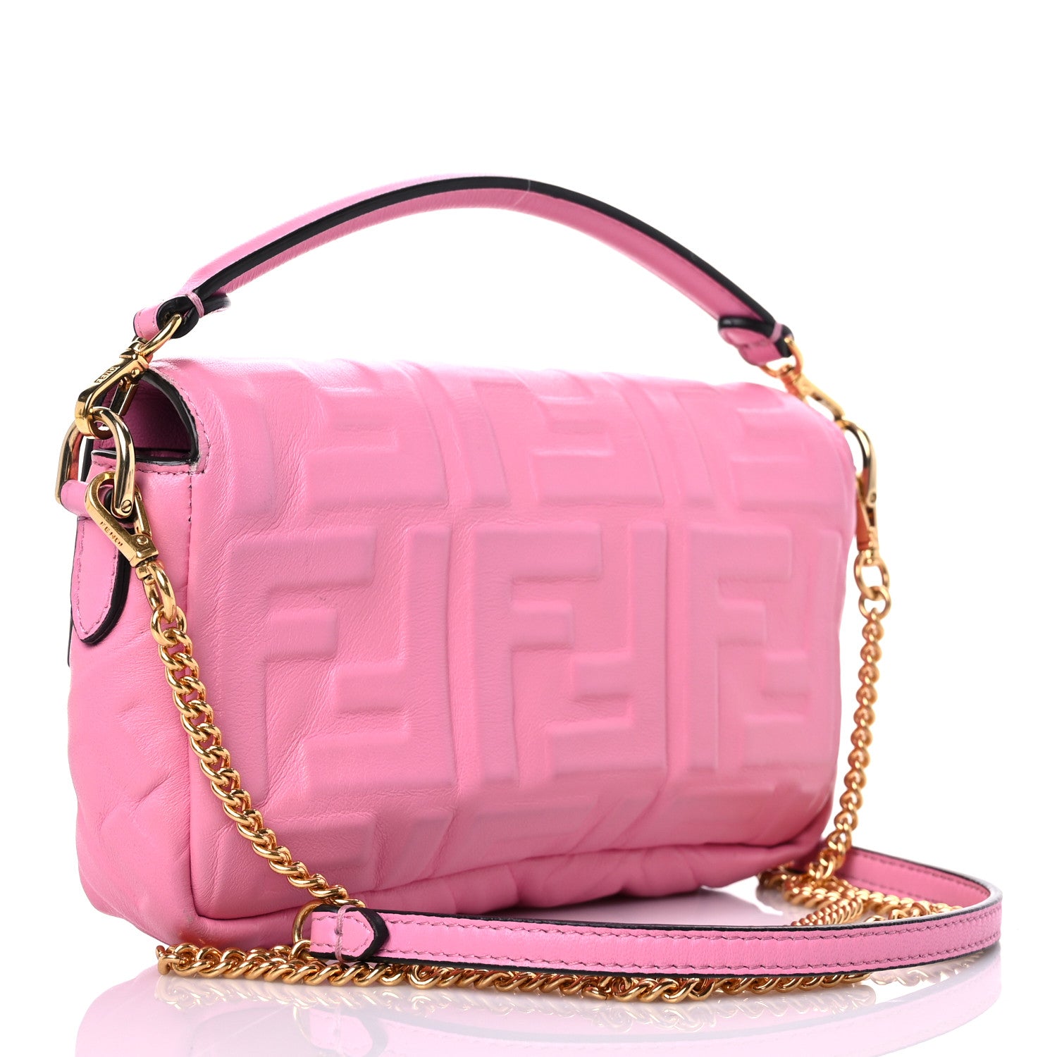Fendi Nappa FF 1974 Embossed Mini Baguette Lollypop 3 of 13