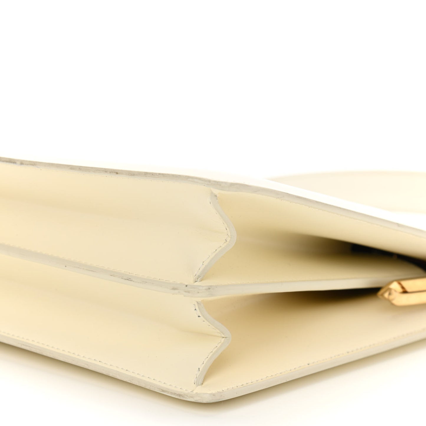 Patina Box Calfskin Medium Clasp Bag White