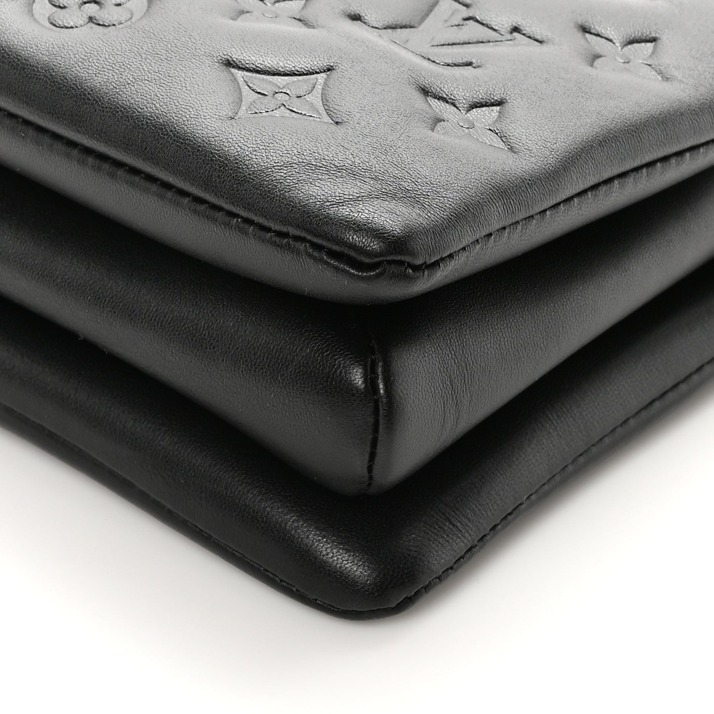 Lambskin Embossed Monogram Coussin PM Black